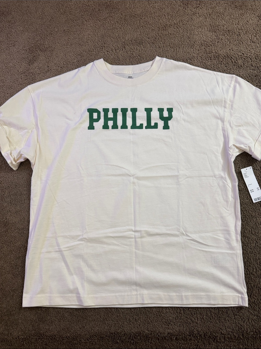 Urban Outfitters White Tee with Green "PHILLY" Graphic